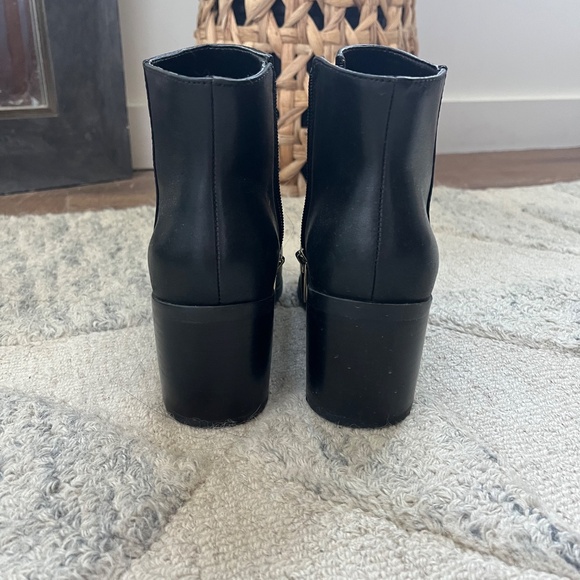 Vince Camuto Black Leather Zip Boot - Picture 3 of 8